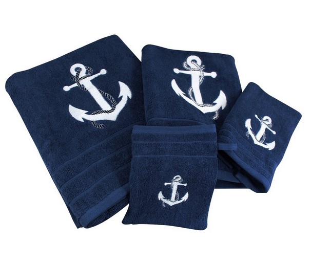 Uterák námornícky s kotvou 50 x 100 cm tmavo modrý